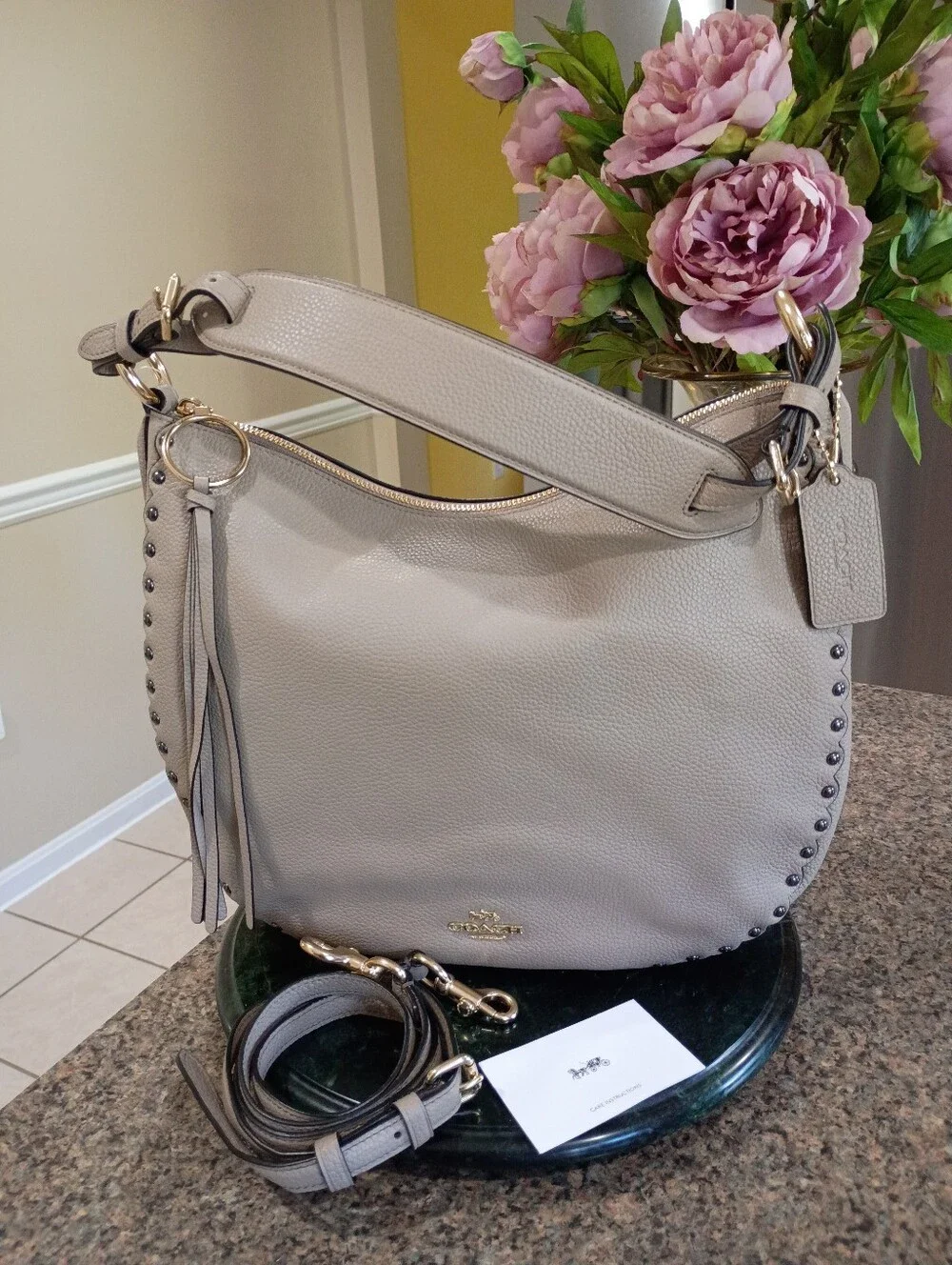 NWT Coach Sutton Hobo Scallop Rivets